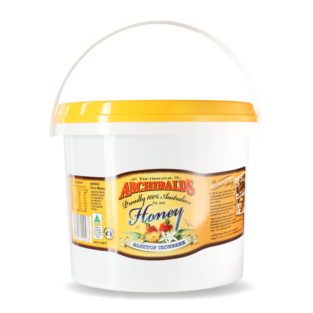 Achibald's Honey 3kg Bluetop Ironbark honey